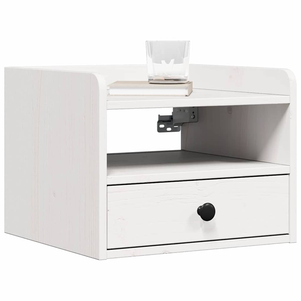 Sengebord 2 stk. Hvid 38 x 36 x 29,5 cm Massivt fyrretræ
