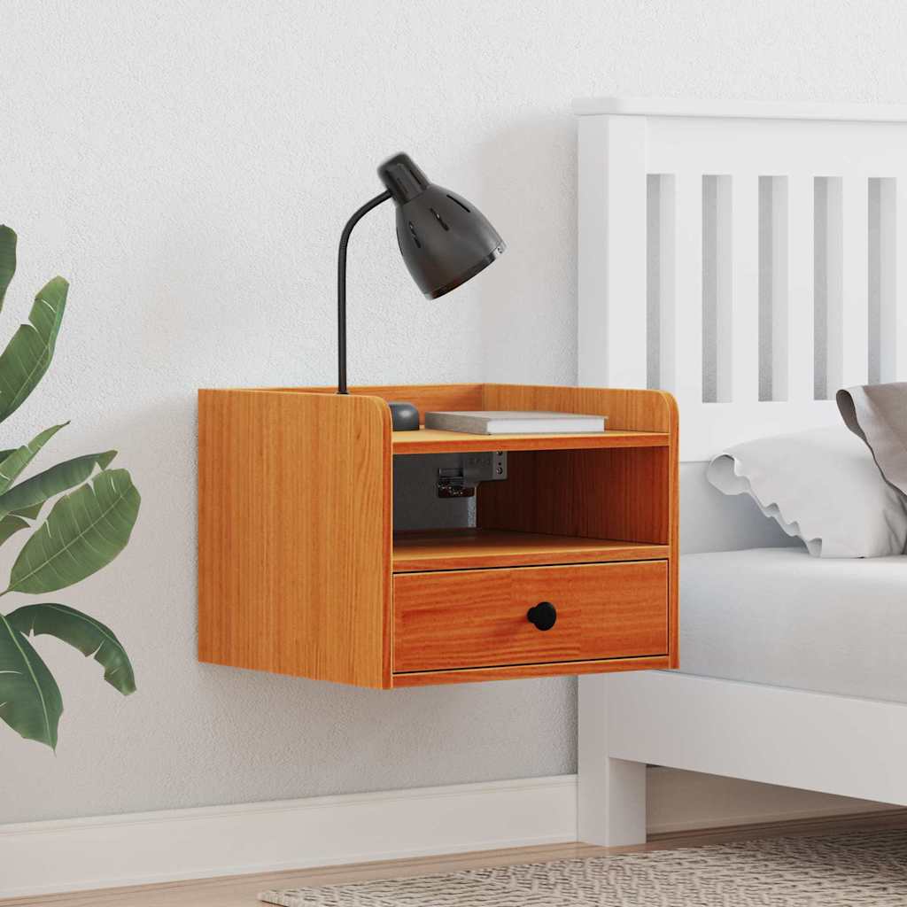 Sengebord Voks brun 38 x 36 x 29,5 cm Massivt fyrretræ