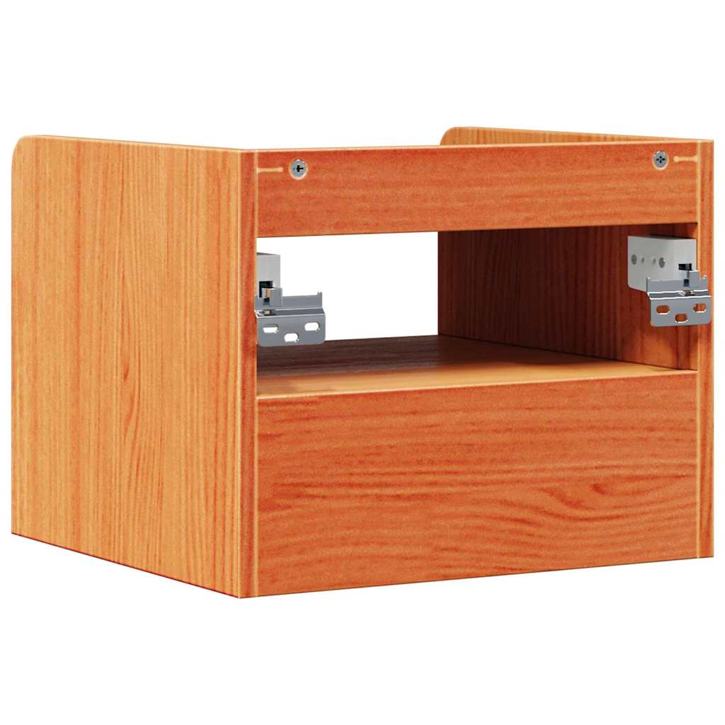 Sengebord Voks brun 38 x 36 x 29,5 cm Massivt fyrretræ