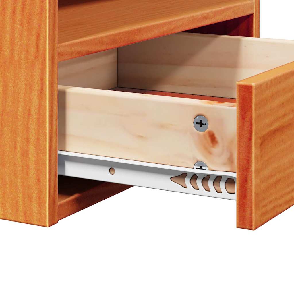 Sengebord 2 stk. Voks brun 38 x 36 x 29,5 cm Massivt fyrretræ