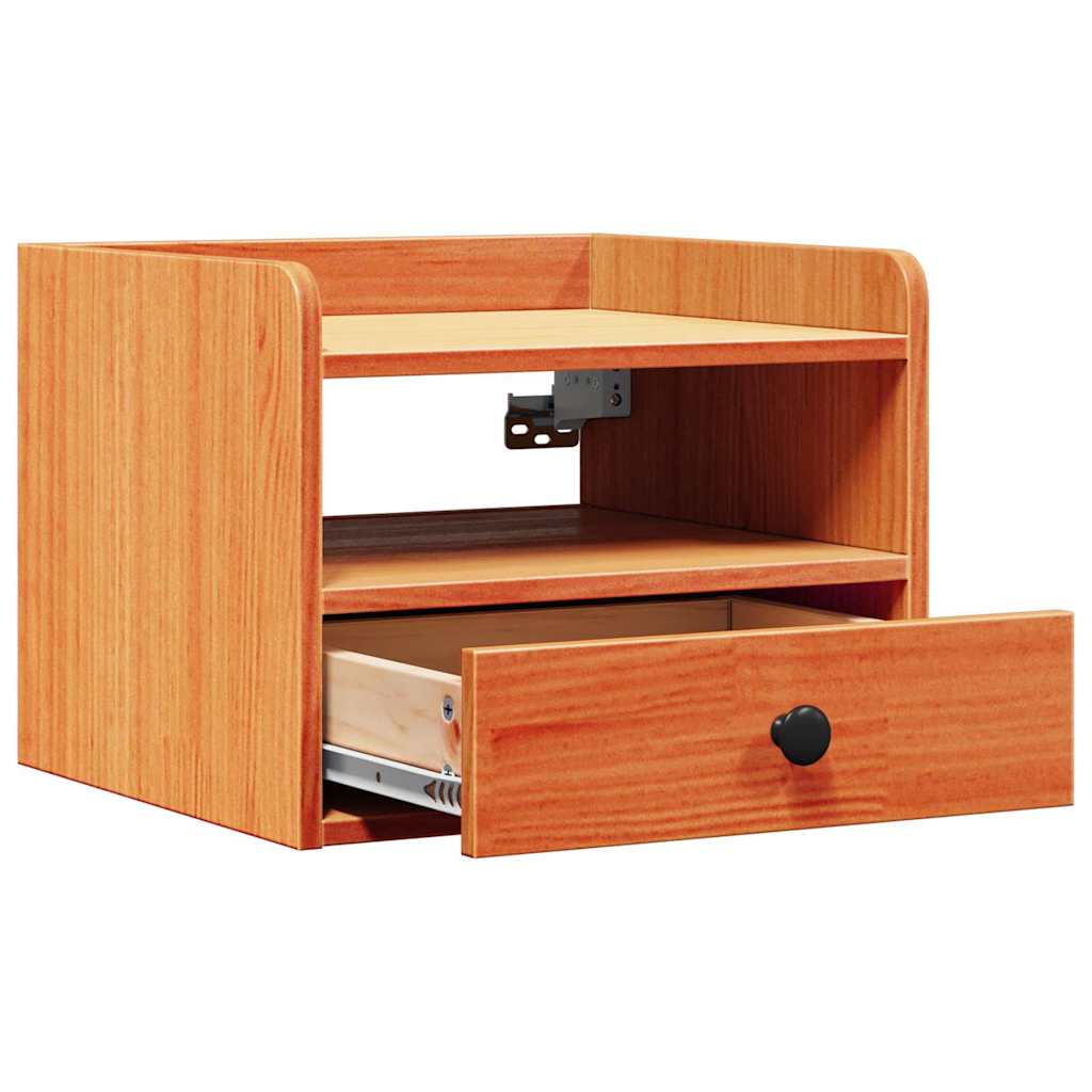 Sengebord 2 stk. Voks brun 38 x 36 x 29,5 cm Massivt fyrretræ