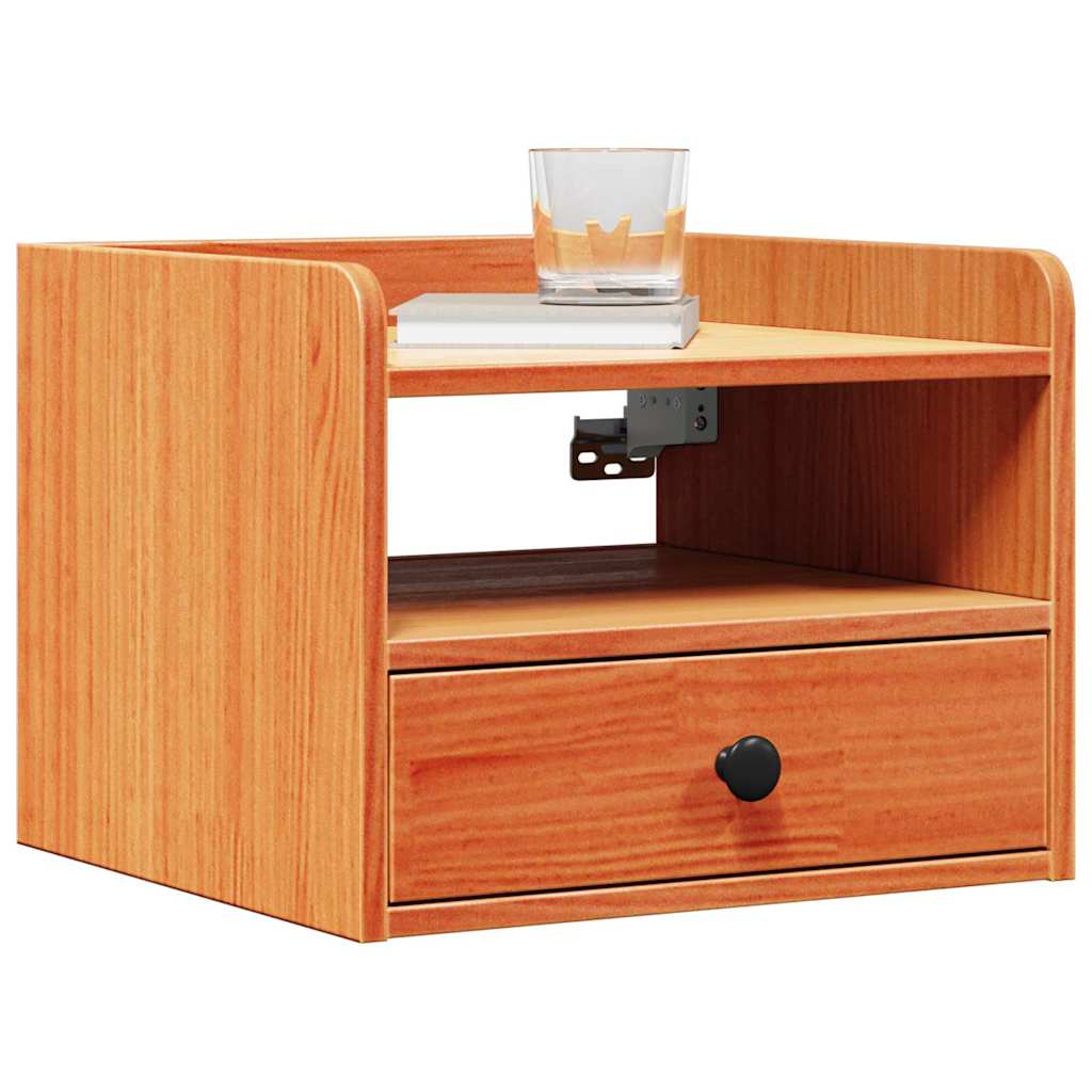 Sengebord 2 stk. Voks brun 38 x 36 x 29,5 cm Massivt fyrretræ