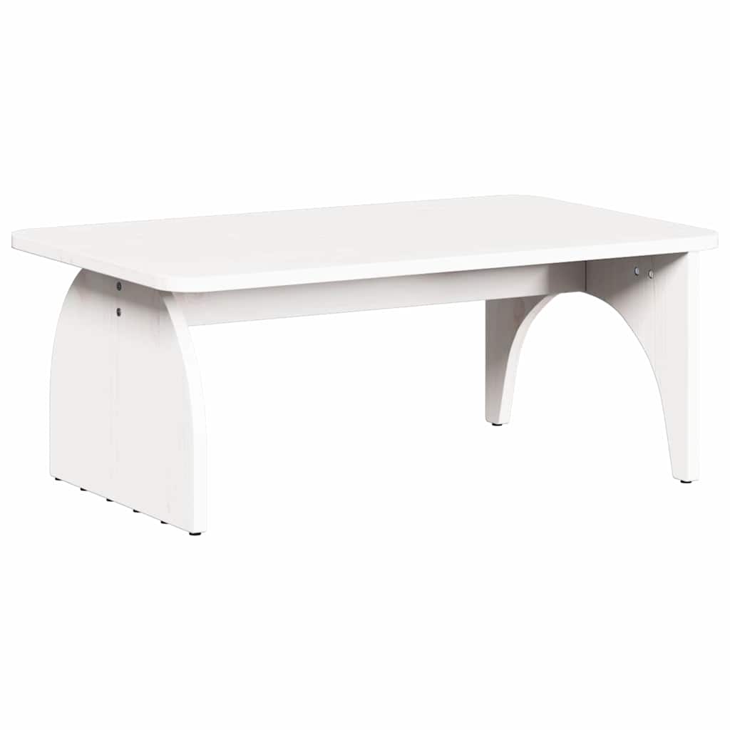 Sofabord Hvid 80 x 50 x 31 cm Massivt fyrretræ