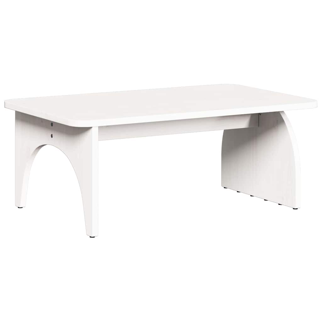 Sofabord Hvid 80 x 50 x 31 cm Massivt fyrretræ