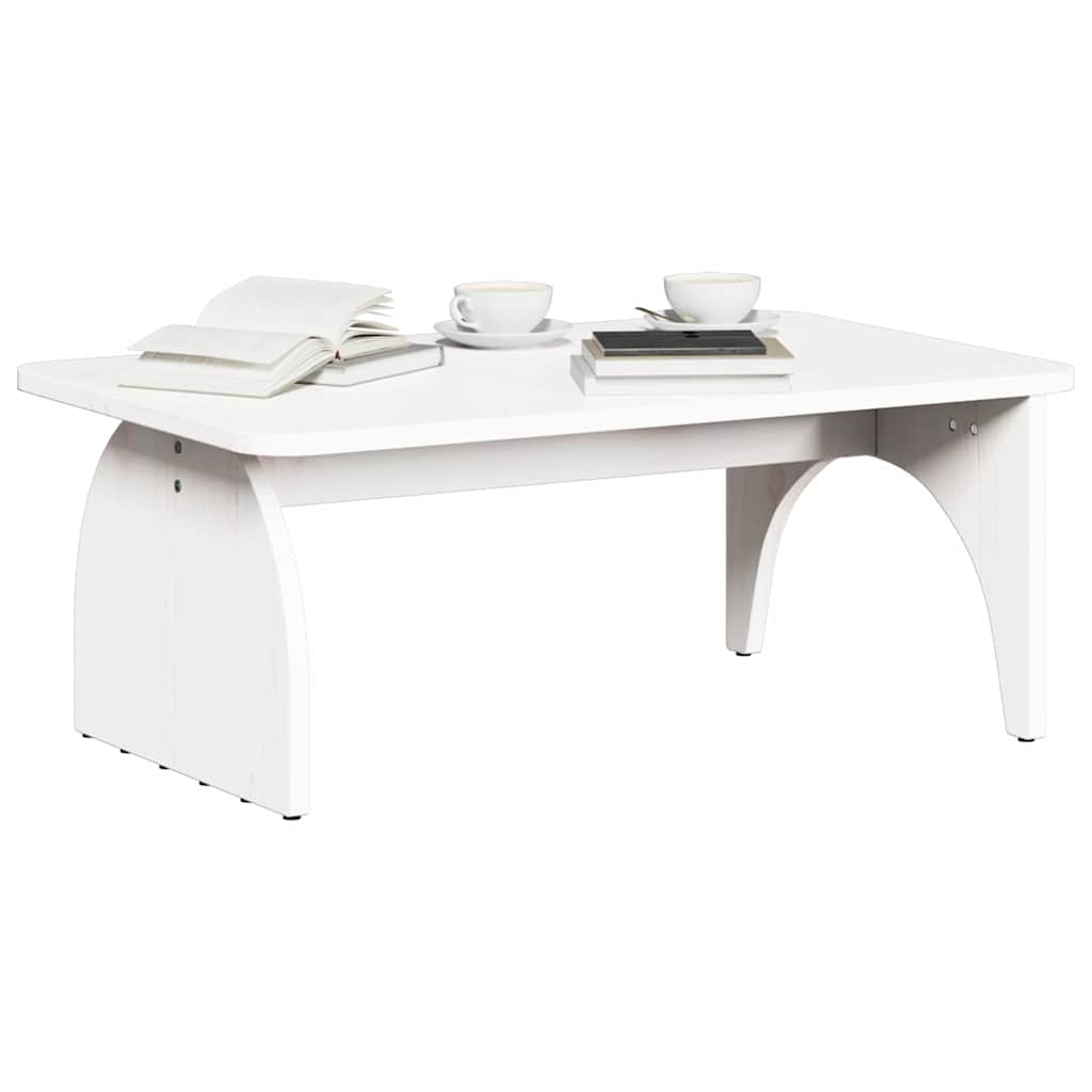 Sofabord Hvid 80 x 50 x 31 cm Massivt fyrretræ