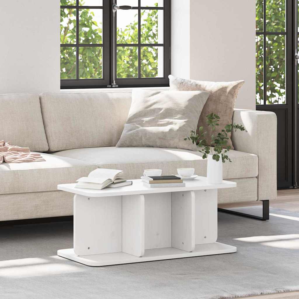 Sofabord Hvid 80 x 39,5 x 33,5 cm Massivt fyrretræ