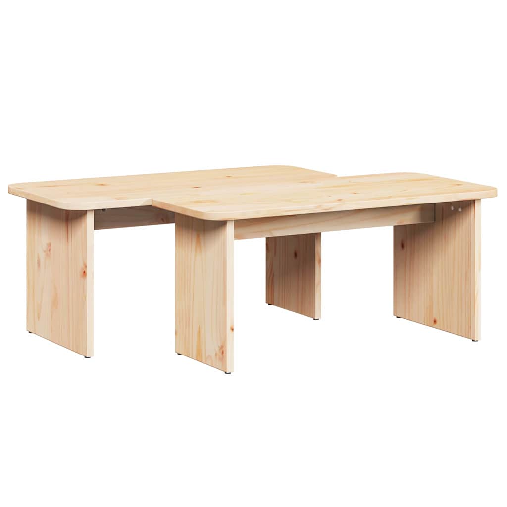 Sofabord 2 stk. Naturfarvet 100 x 69 x 35,5 cm Massivt fyrretræ