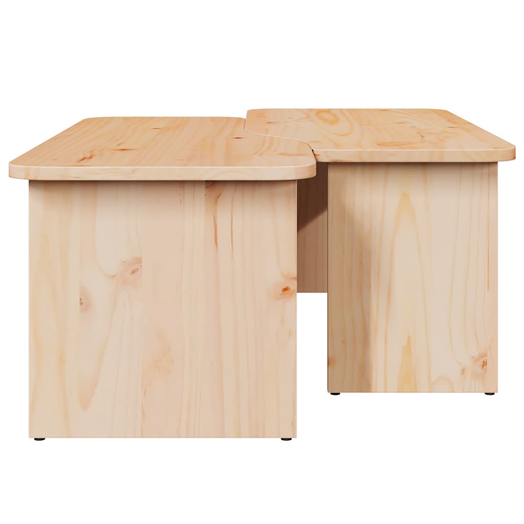 Sofabord 2 stk. Naturfarvet 100 x 69 x 35,5 cm Massivt fyrretræ
