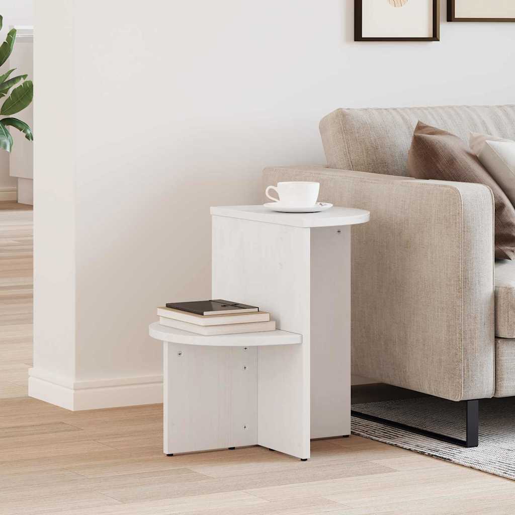 Sofabord Hvid 50 x 40 x 50 cm Massivt fyrretræ