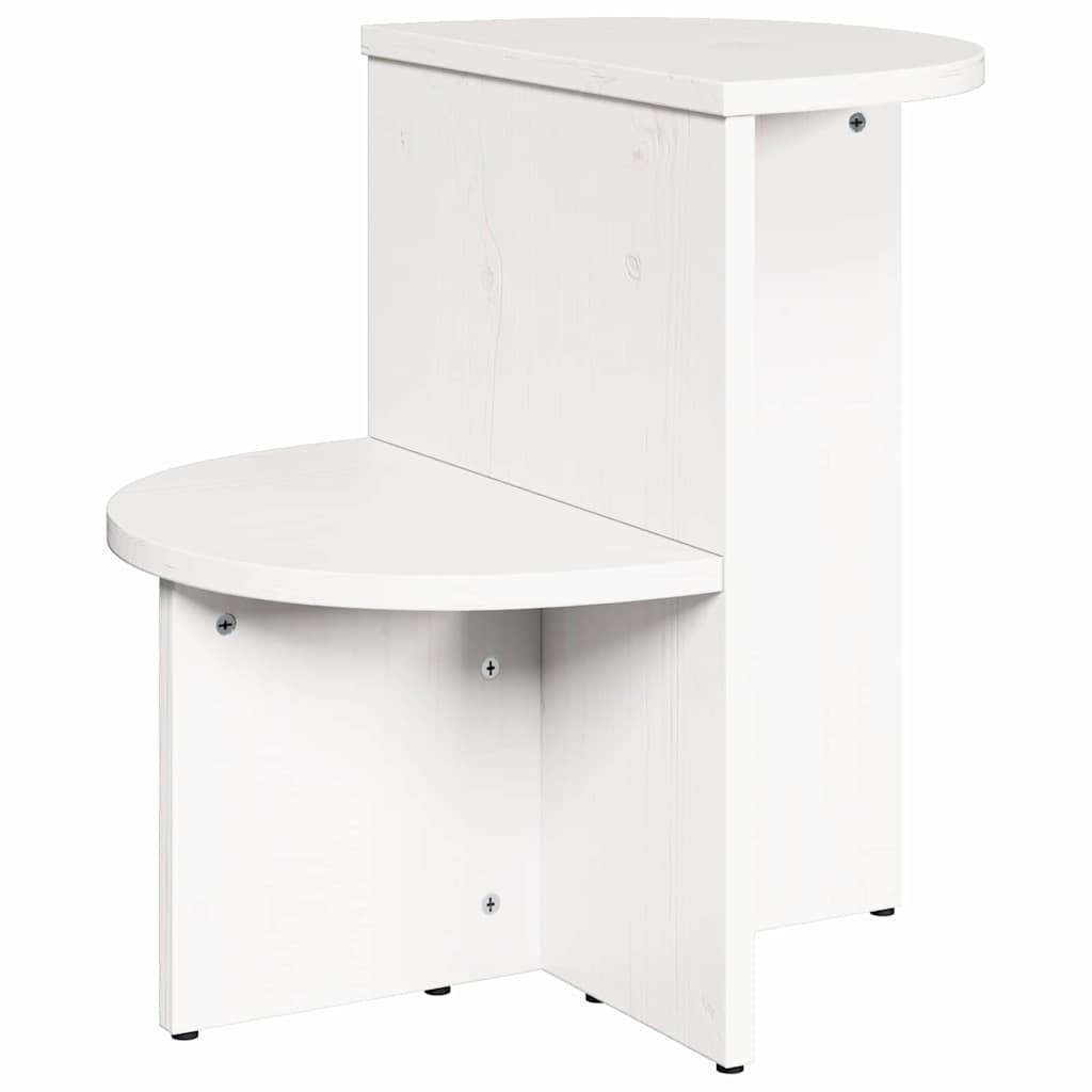 Sofabord Hvid 50 x 40 x 50 cm Massivt fyrretræ