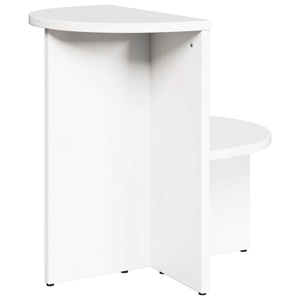 Sofabord Hvid 50 x 40 x 50 cm Massivt fyrretræ