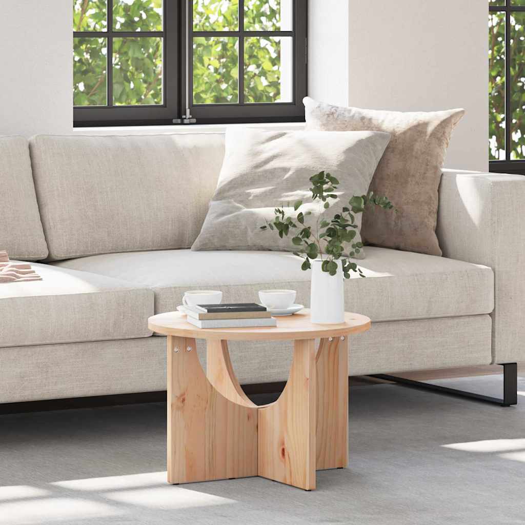 Sofabord Naturfarvet 50 x 50 x 35 cm Massivt fyrretræ