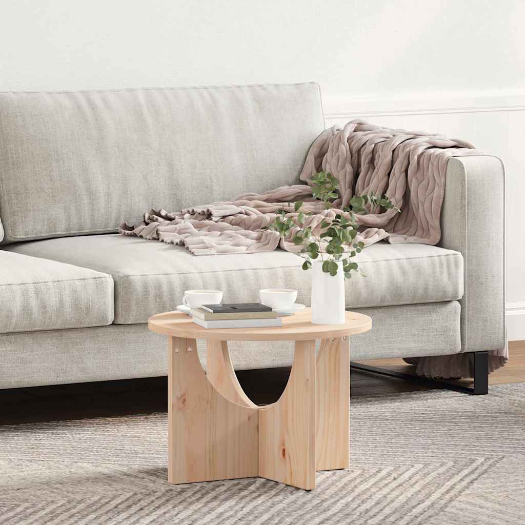 Sofabord Naturfarvet 50 x 50 x 35 cm Massivt fyrretræ