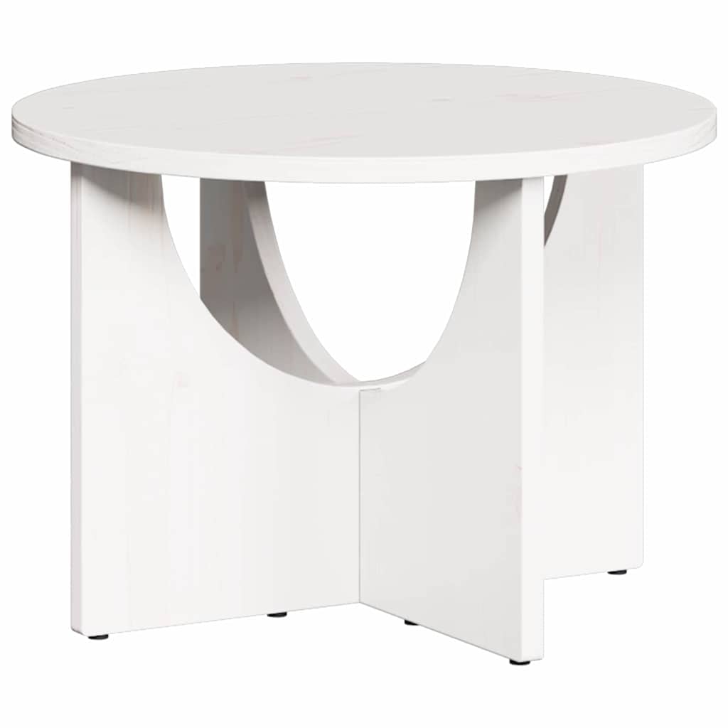 Sofabord Hvid 50 x 50 x 35 cm Massivt fyrretræ