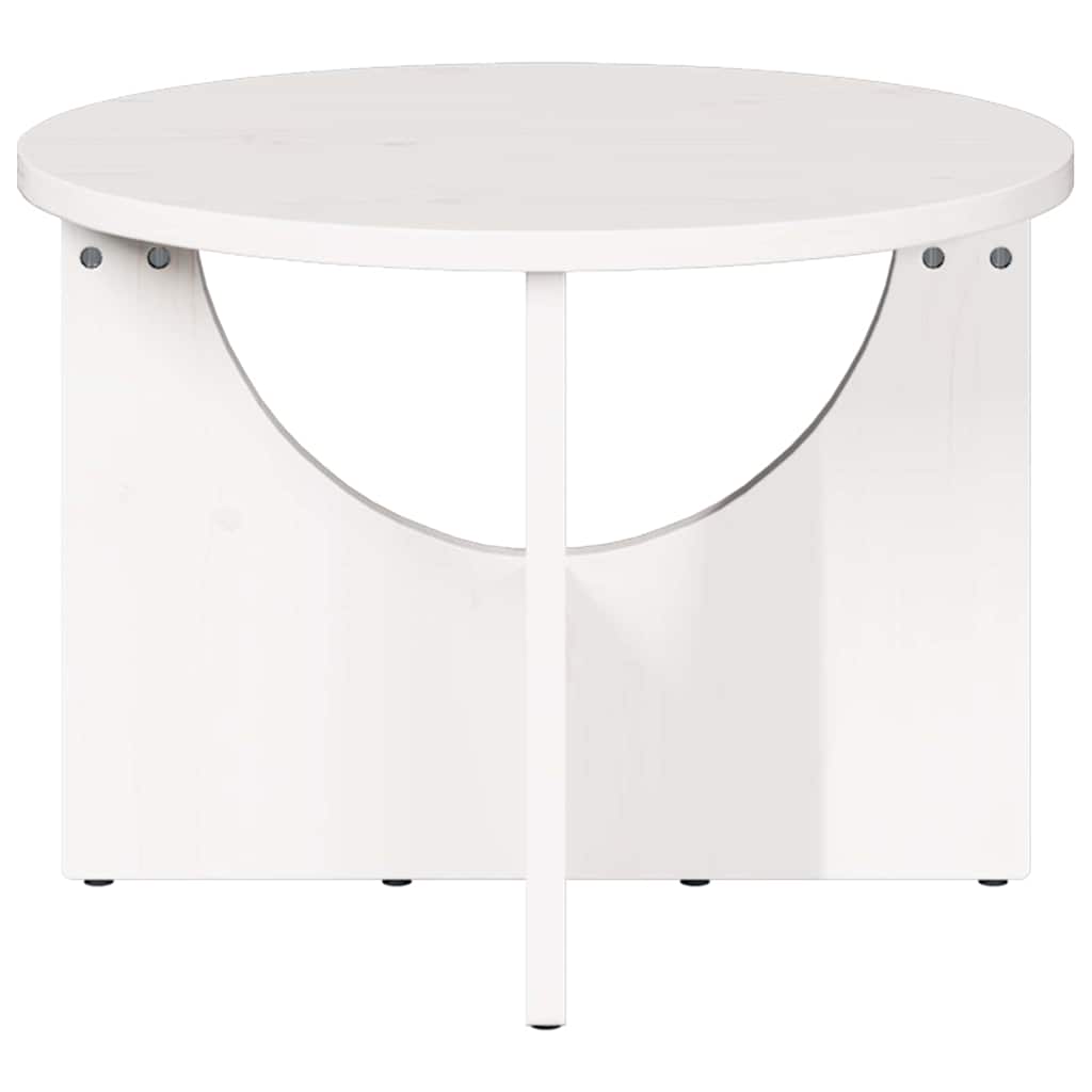 Sofabord Hvid 50 x 50 x 35 cm Massivt fyrretræ