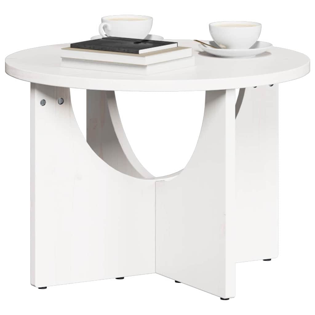 Sofabord Hvid 50 x 50 x 35 cm Massivt fyrretræ