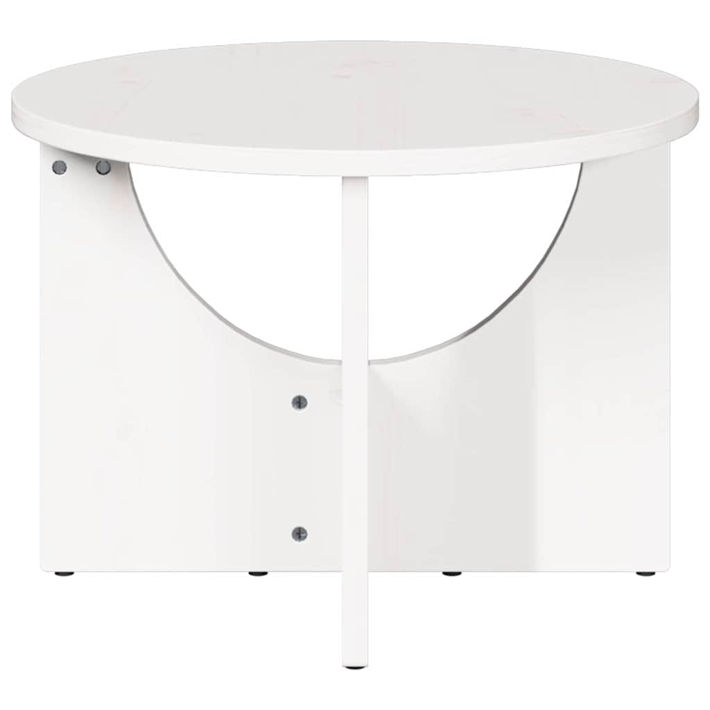 Sofabord Hvid 50 x 50 x 35 cm Massivt fyrretræ