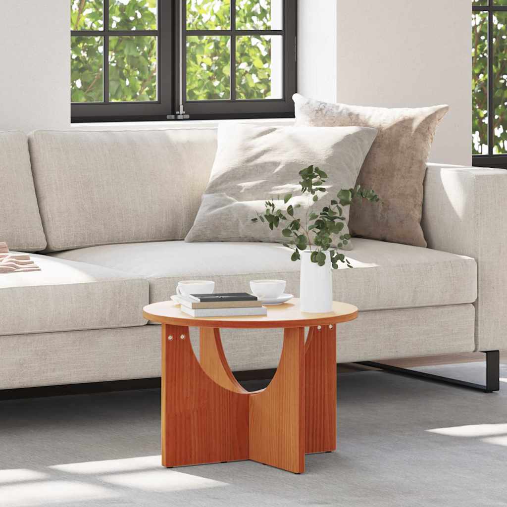 Sofabord Voks brun 50 x 50 x 35 cm Massivt fyrretræ