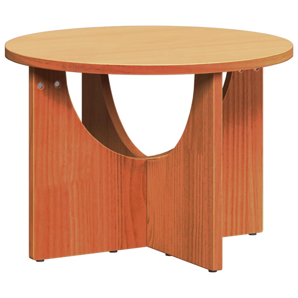 Sofabord Voks brun 50 x 50 x 35 cm Massivt fyrretræ