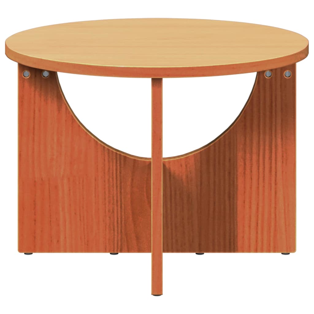 Sofabord Voks brun 50 x 50 x 35 cm Massivt fyrretræ
