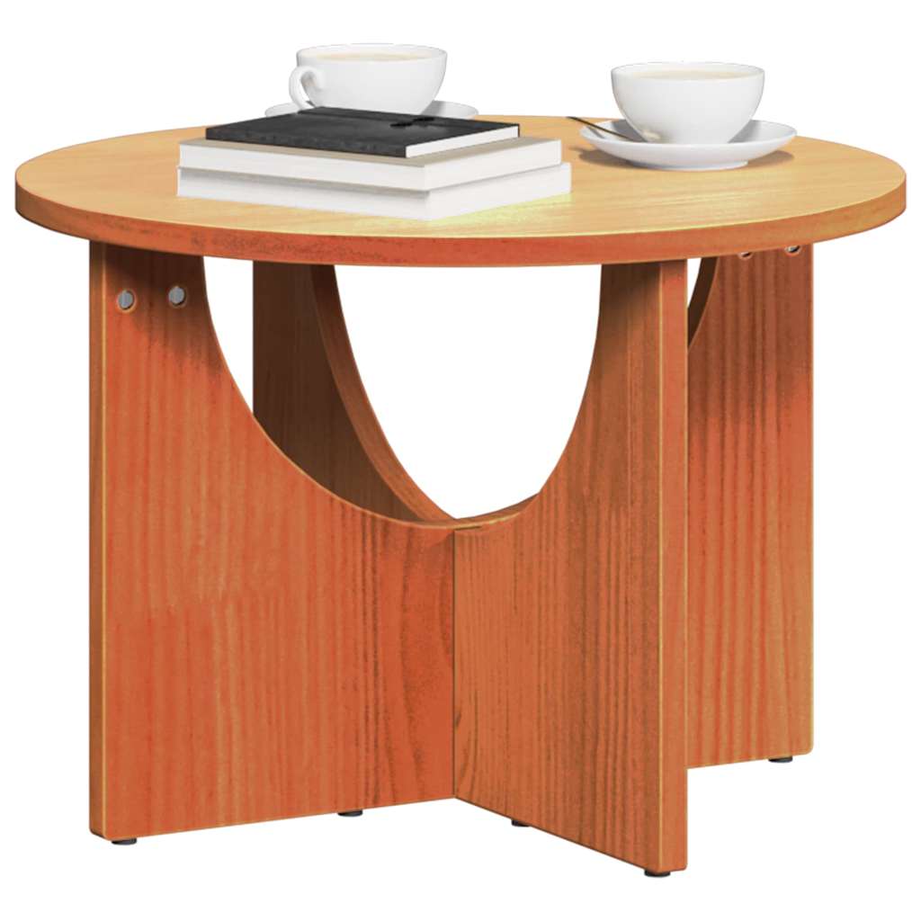 Sofabord Voks brun 50 x 50 x 35 cm Massivt fyrretræ