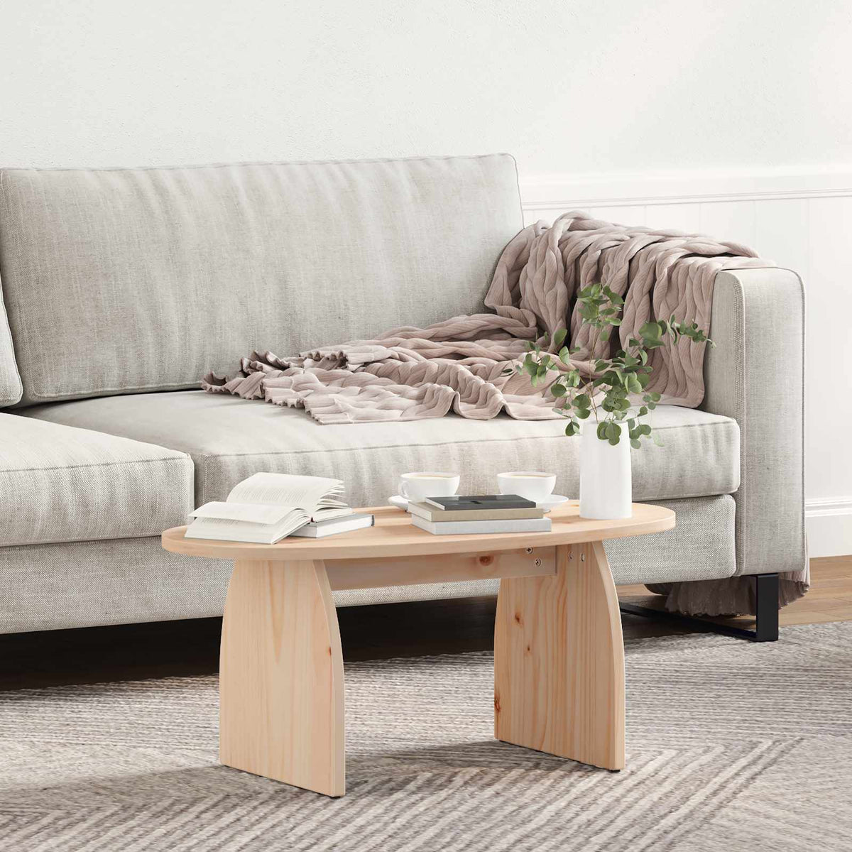 Sofabord Brun 80 x 40 x 35 cm Massiv fyrretræ