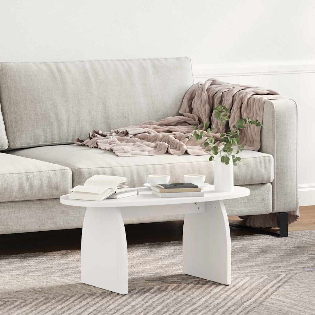 Sofabord Hvid 80 x 40 x 35 cm Massiv fyrretræ