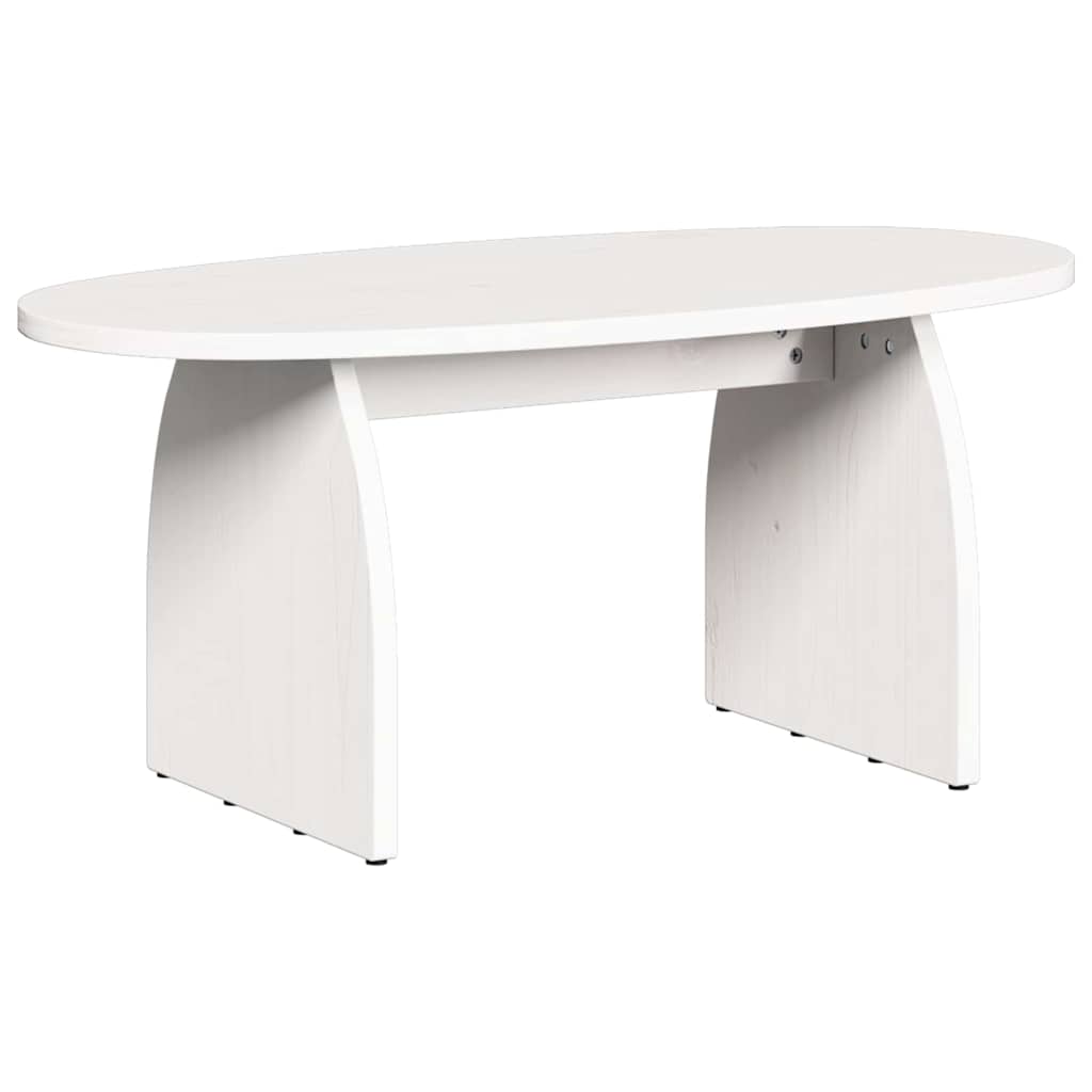 Sofabord Hvid 80 x 40 x 35 cm Massiv fyrretræ