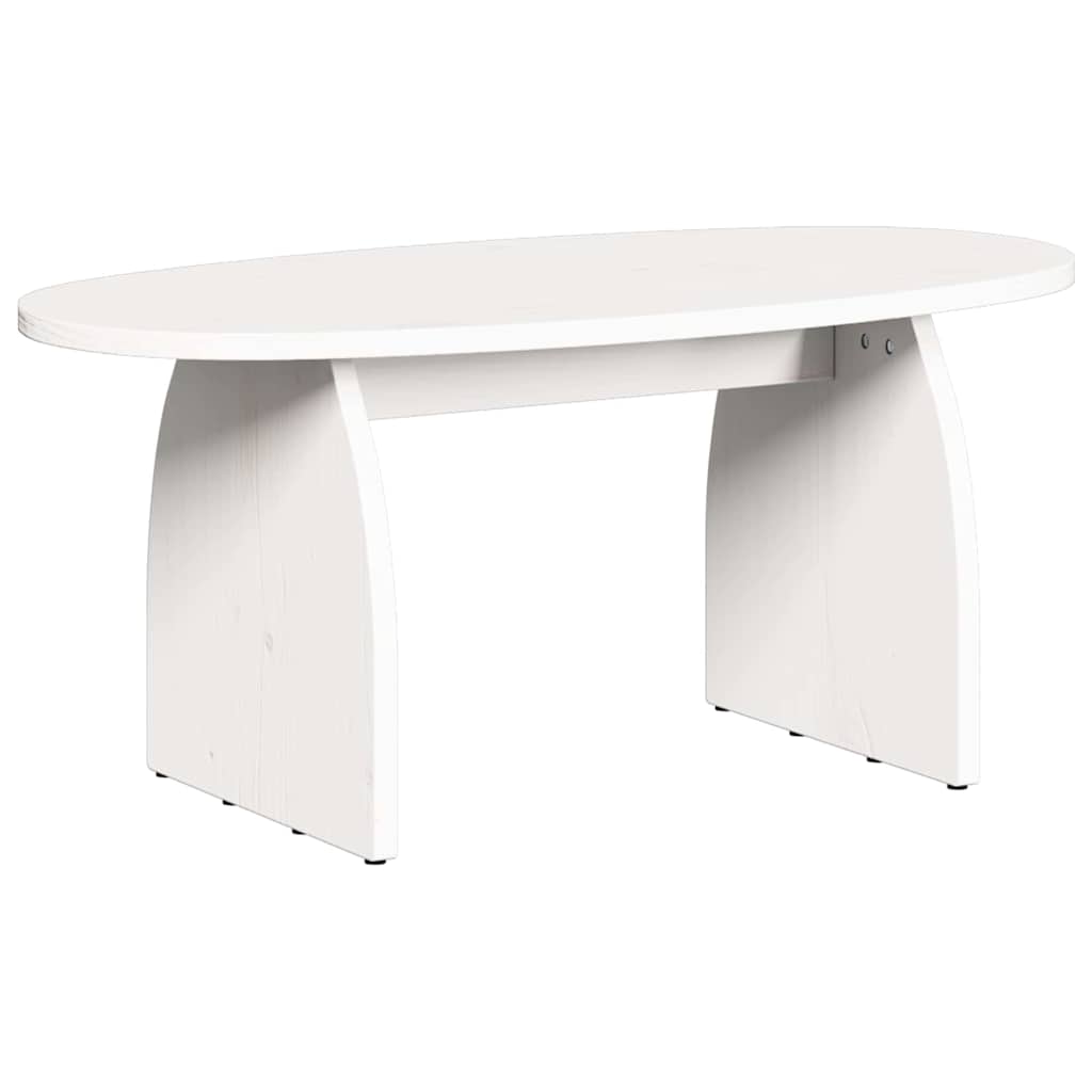 Sofabord Hvid 80 x 40 x 35 cm Massiv fyrretræ