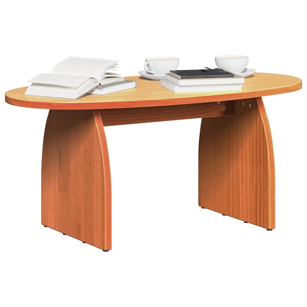 Sofabord Voks brun 80 x 40 x 35 cm Massiv fyrretræ