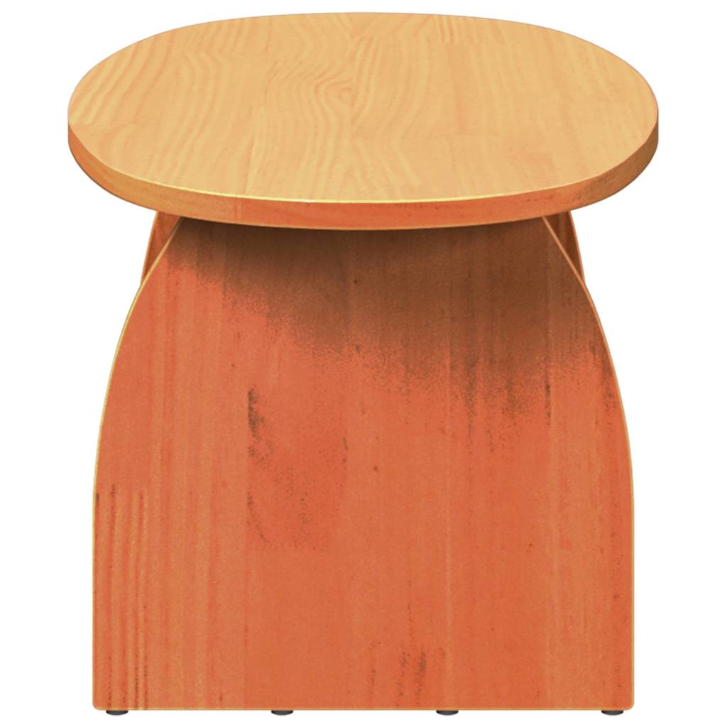 Sofabord Voks brun 80 x 40 x 35 cm Massiv fyrretræ