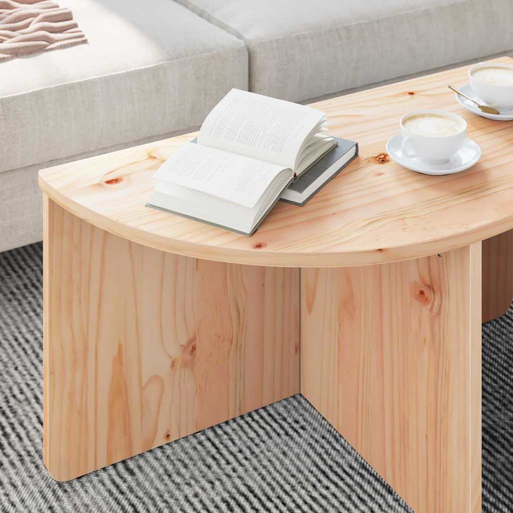 Sofabord 2 stk. Naturfarvet 79 x 39,5 x 40 cm Massivt fyrretræ