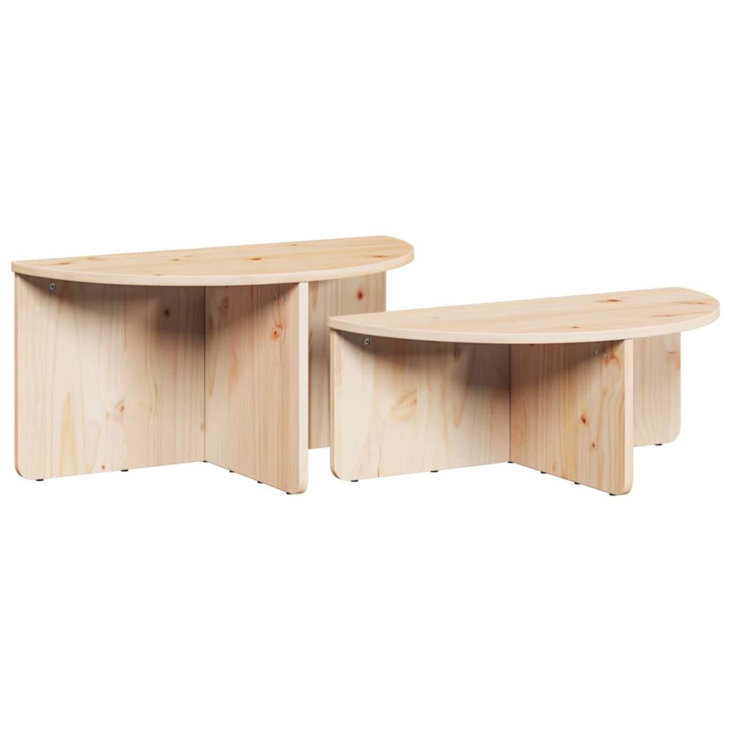 Sofabord 2 stk. Naturfarvet 79 x 39,5 x 40 cm Massivt fyrretræ