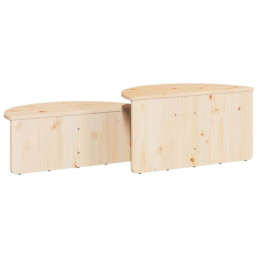 Sofabord 2 stk. Naturfarvet 79 x 39,5 x 40 cm Massivt fyrretræ