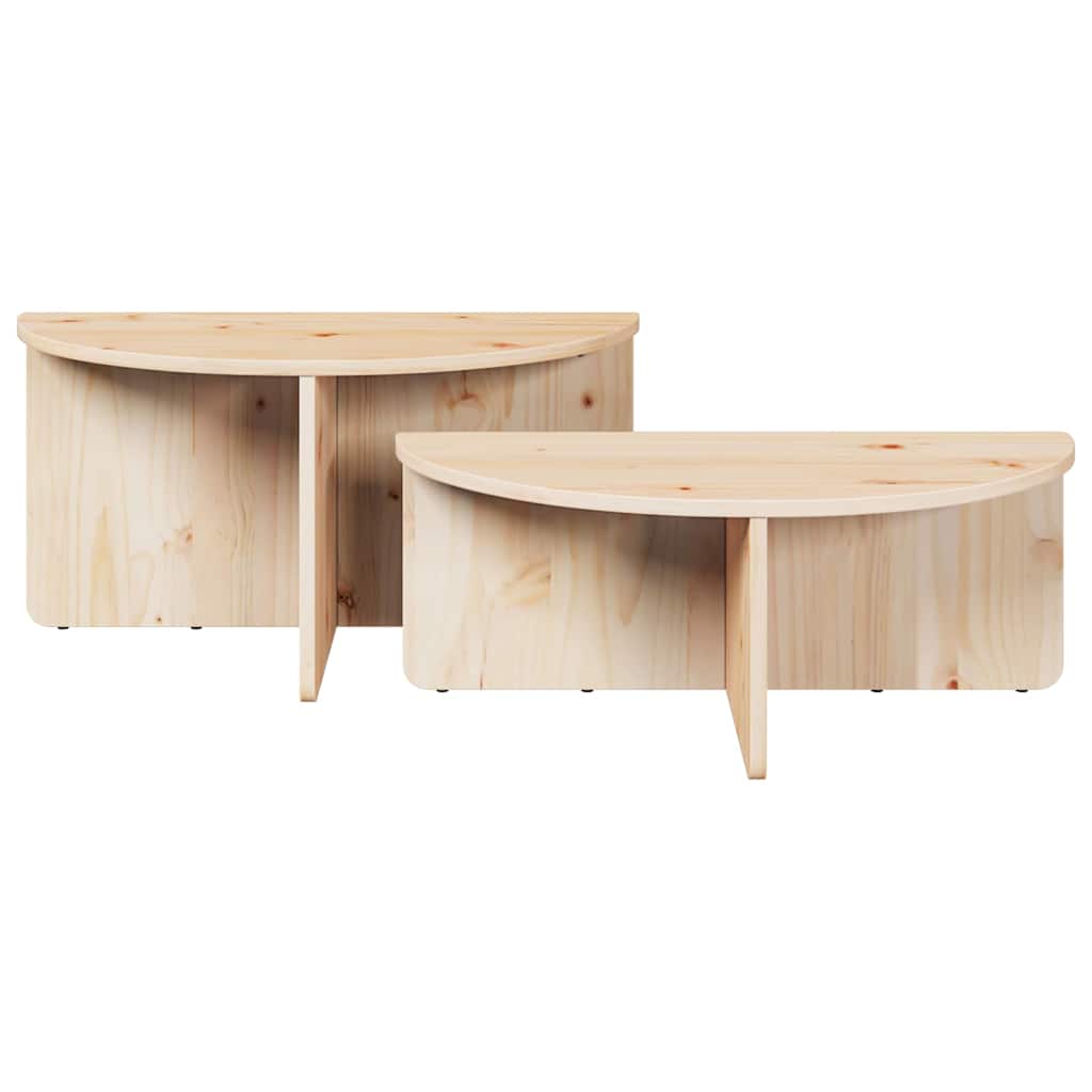 Sofabord 2 stk. Naturfarvet 79 x 39,5 x 40 cm Massivt fyrretræ