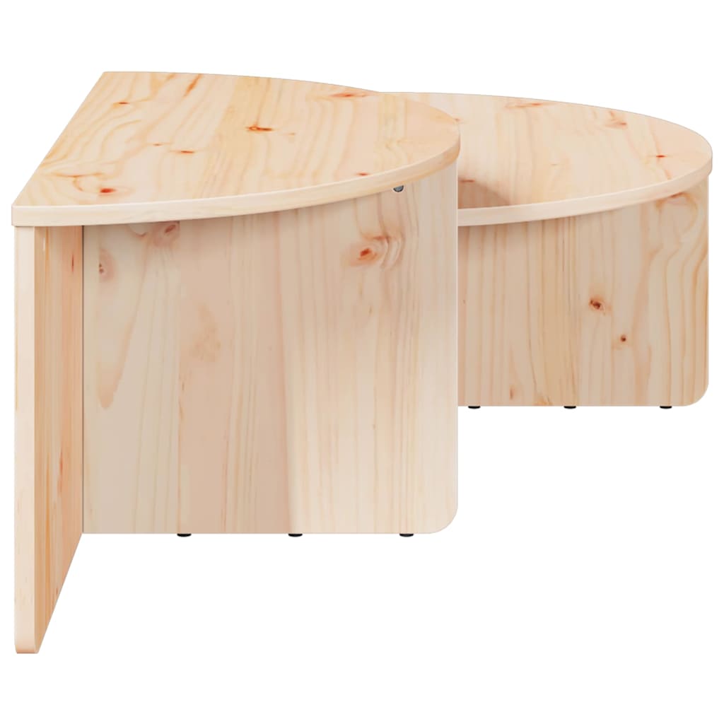Sofabord 2 stk. Naturfarvet 79 x 39,5 x 40 cm Massivt fyrretræ