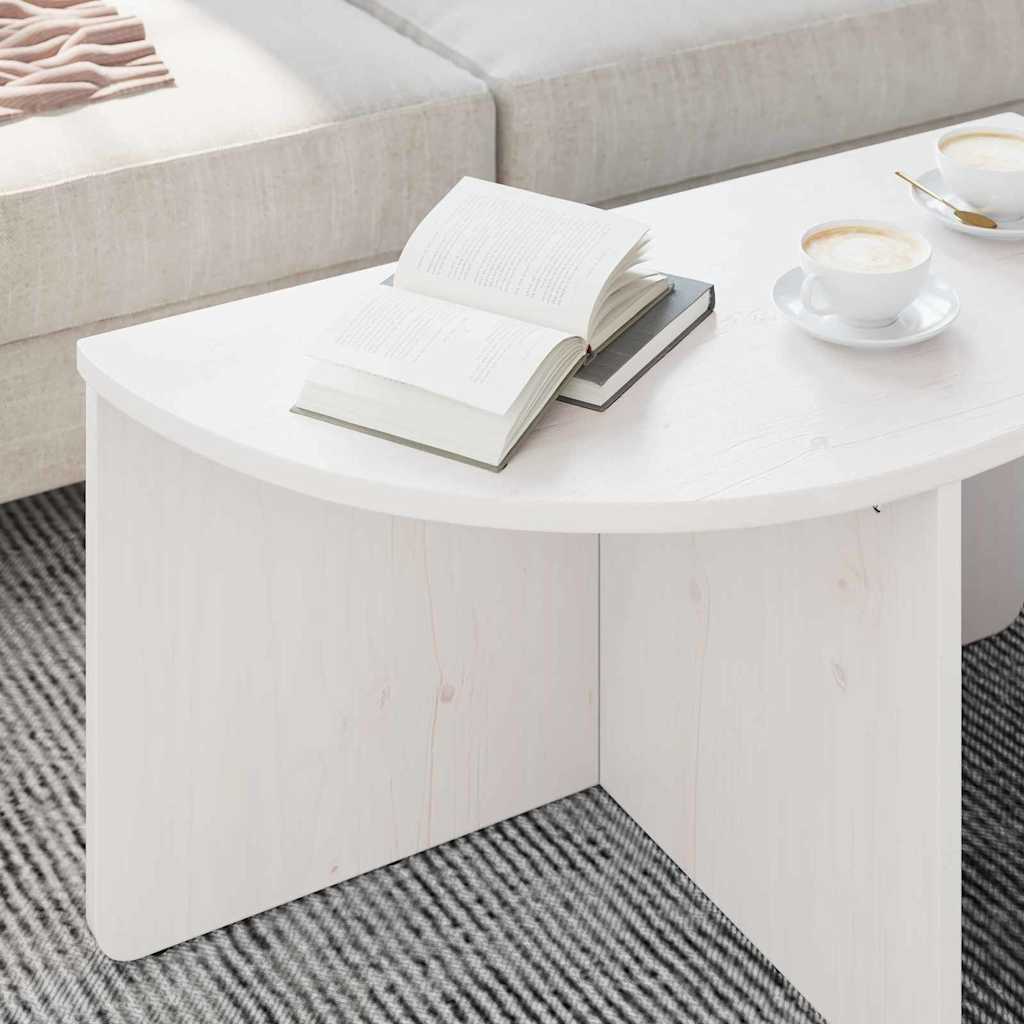 Sofabord 2 stk. Hvid 79 x 39,5 x 40 cm Massivt fyrretræ