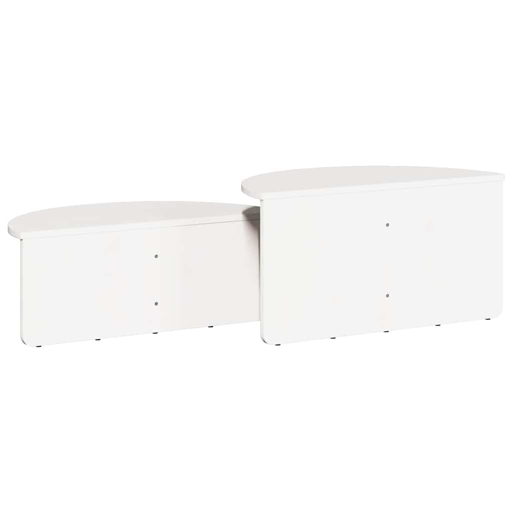 Sofabord 2 stk. Hvid 79 x 39,5 x 40 cm Massivt fyrretræ