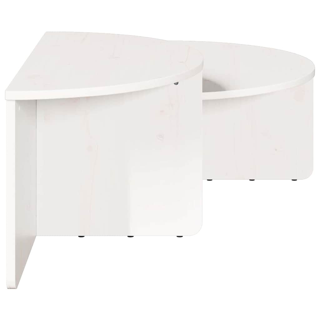 Sofabord 2 stk. Hvid 79 x 39,5 x 40 cm Massivt fyrretræ