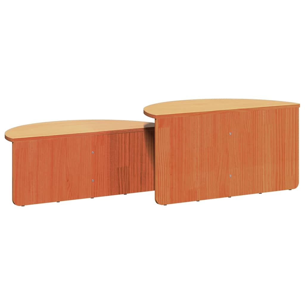 Sofabord 2 stk. Voks brun 79 x 39,5 x 40 cm Massivt fyrretræ