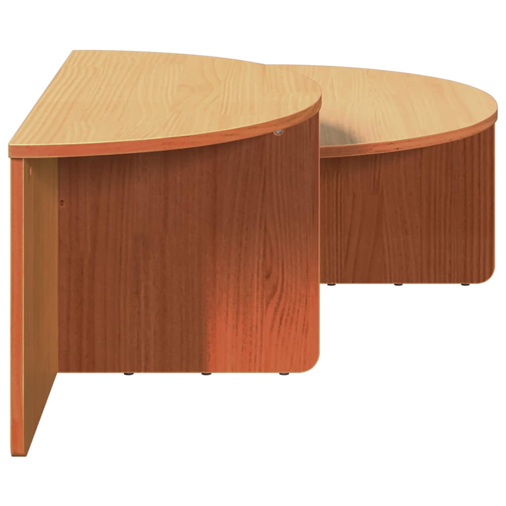 Sofabord 2 stk. Voks brun 79 x 39,5 x 40 cm Massivt fyrretræ