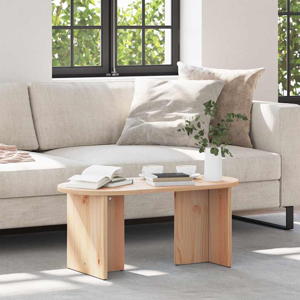 Sofabord Naturfarvet 80 x 39,5 x 35 cm Massivt fyrretræ