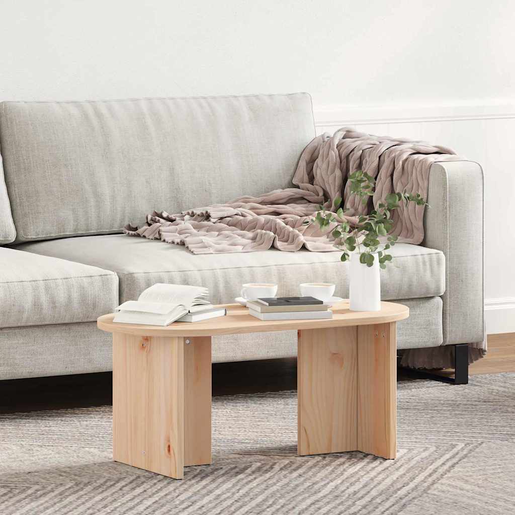 Sofabord Naturfarvet 80 x 39,5 x 35 cm Massivt fyrretræ