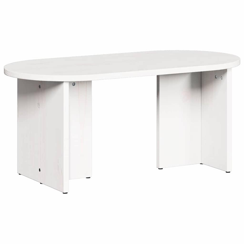Sofabord Hvid 80 x 39,5 x 35 cm Massivt fyrretræ