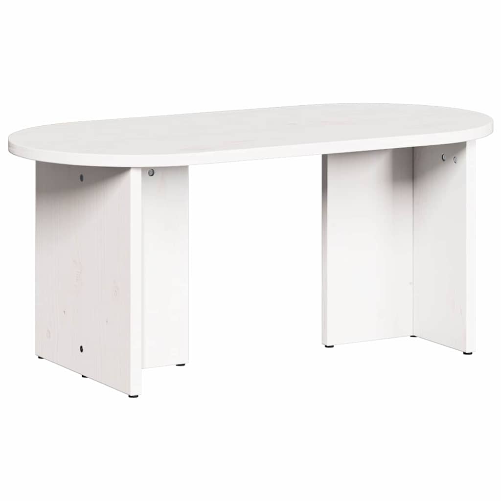 Sofabord Hvid 80 x 39,5 x 35 cm Massivt fyrretræ