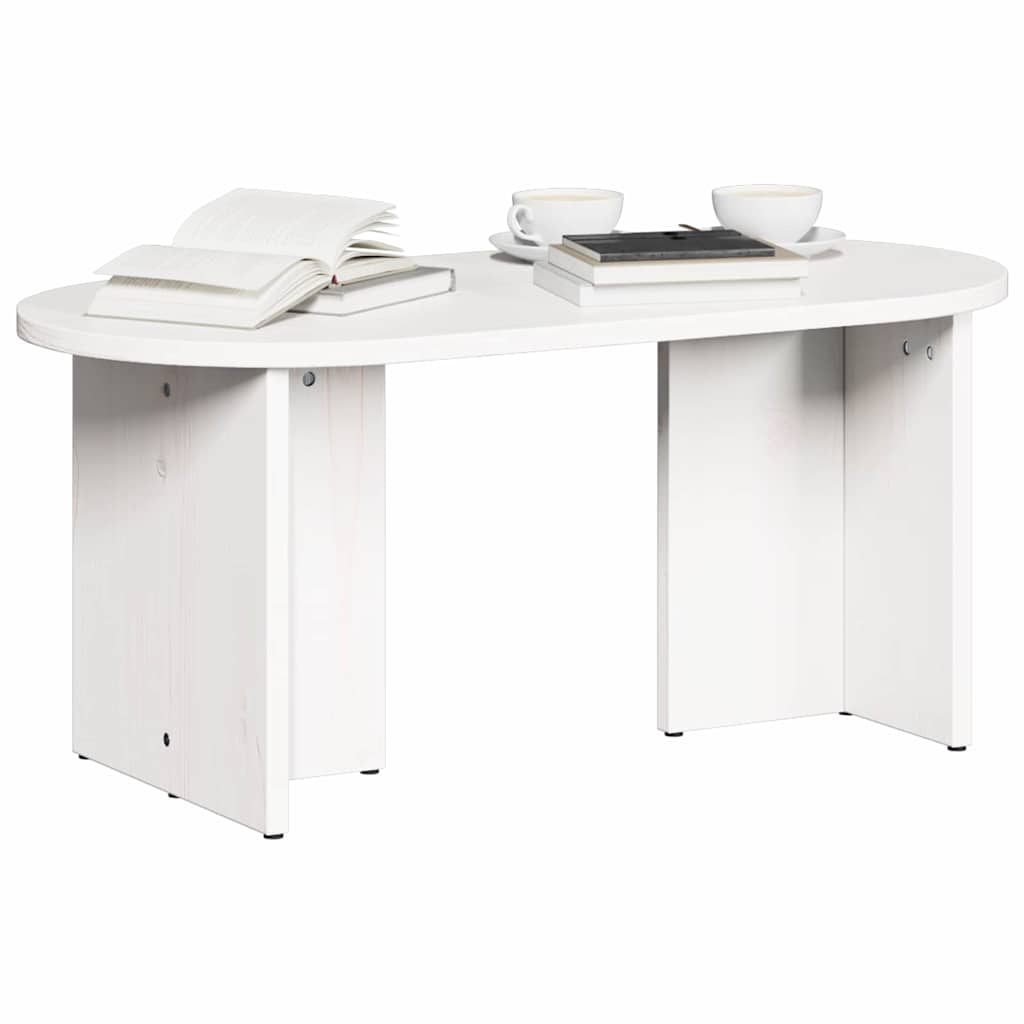 Sofabord Hvid 80 x 39,5 x 35 cm Massivt fyrretræ