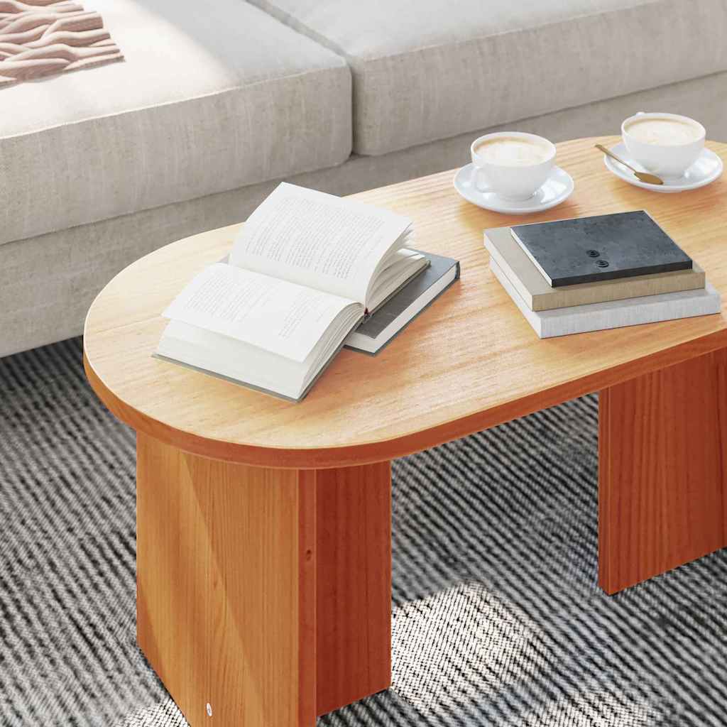 Sofabord Voks brun 80 x 39,5 x 35 cm Massivt fyrretræ