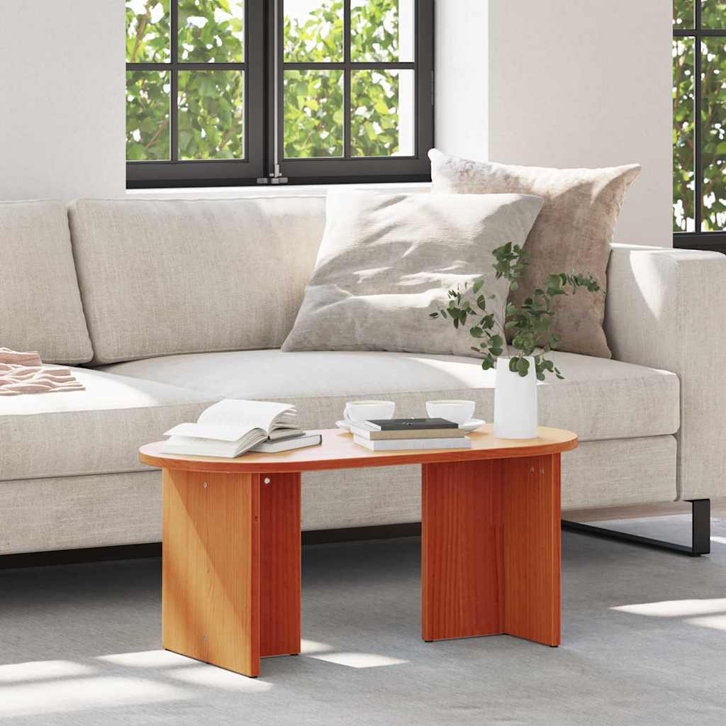 Sofabord Voks brun 80 x 39,5 x 35 cm Massivt fyrretræ