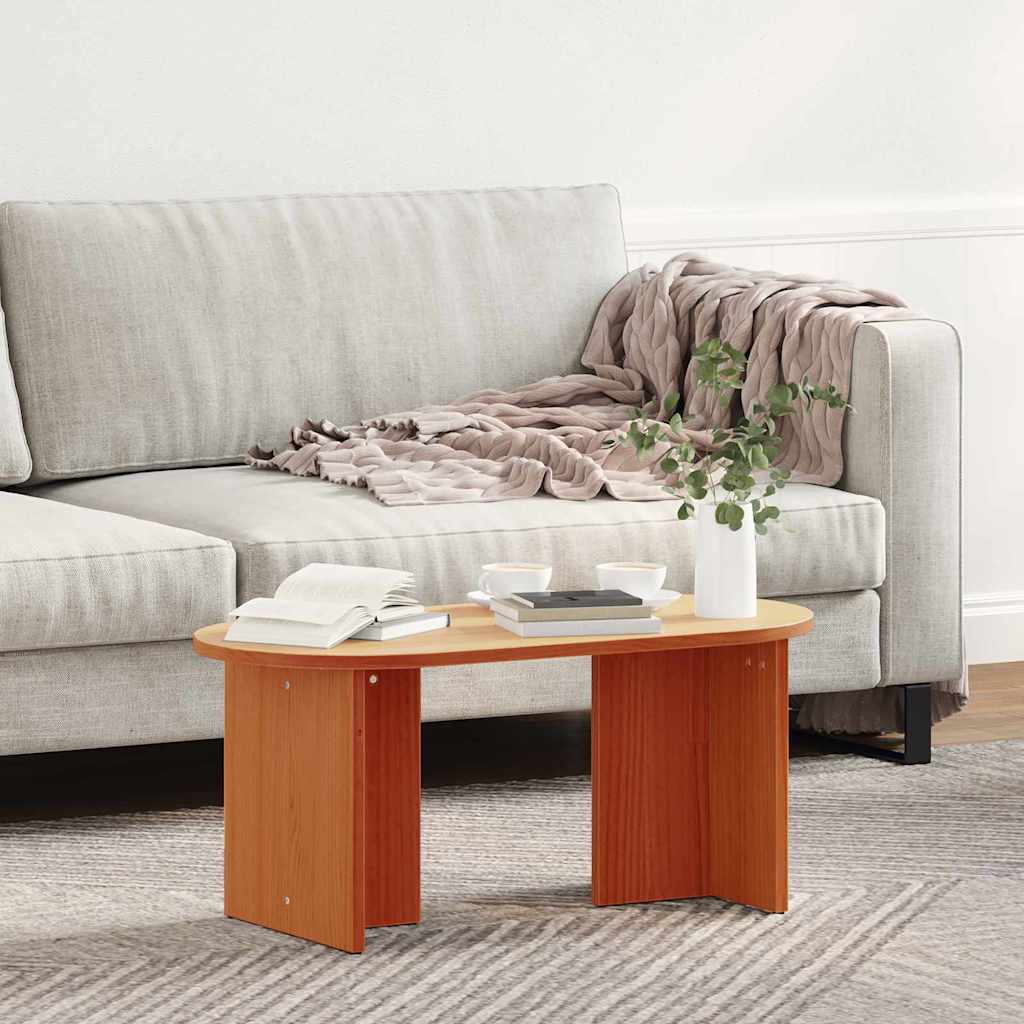 Sofabord Voks brun 80 x 39,5 x 35 cm Massivt fyrretræ