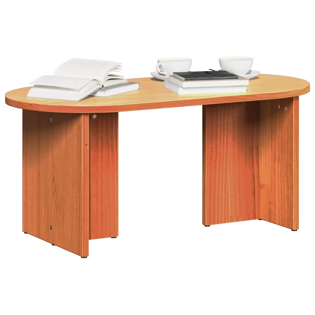 Sofabord Voks brun 80 x 39,5 x 35 cm Massivt fyrretræ